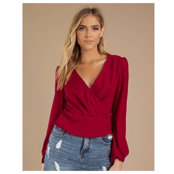 THE FIFTH LABEL Chemistry Long Sleeve Wrap Top, Red, Size XXS, NWT! - Picture 1 of 11